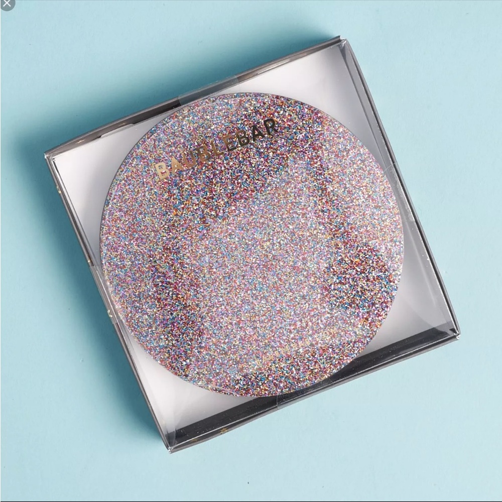 Baublebar Sugar & Spice Coaster Set of 4 Glitter Coasters NIB Popsugar